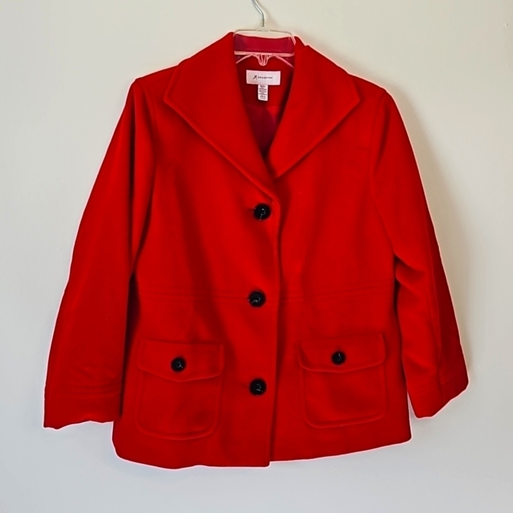 Jm Collection Coat Peacoat Red Large